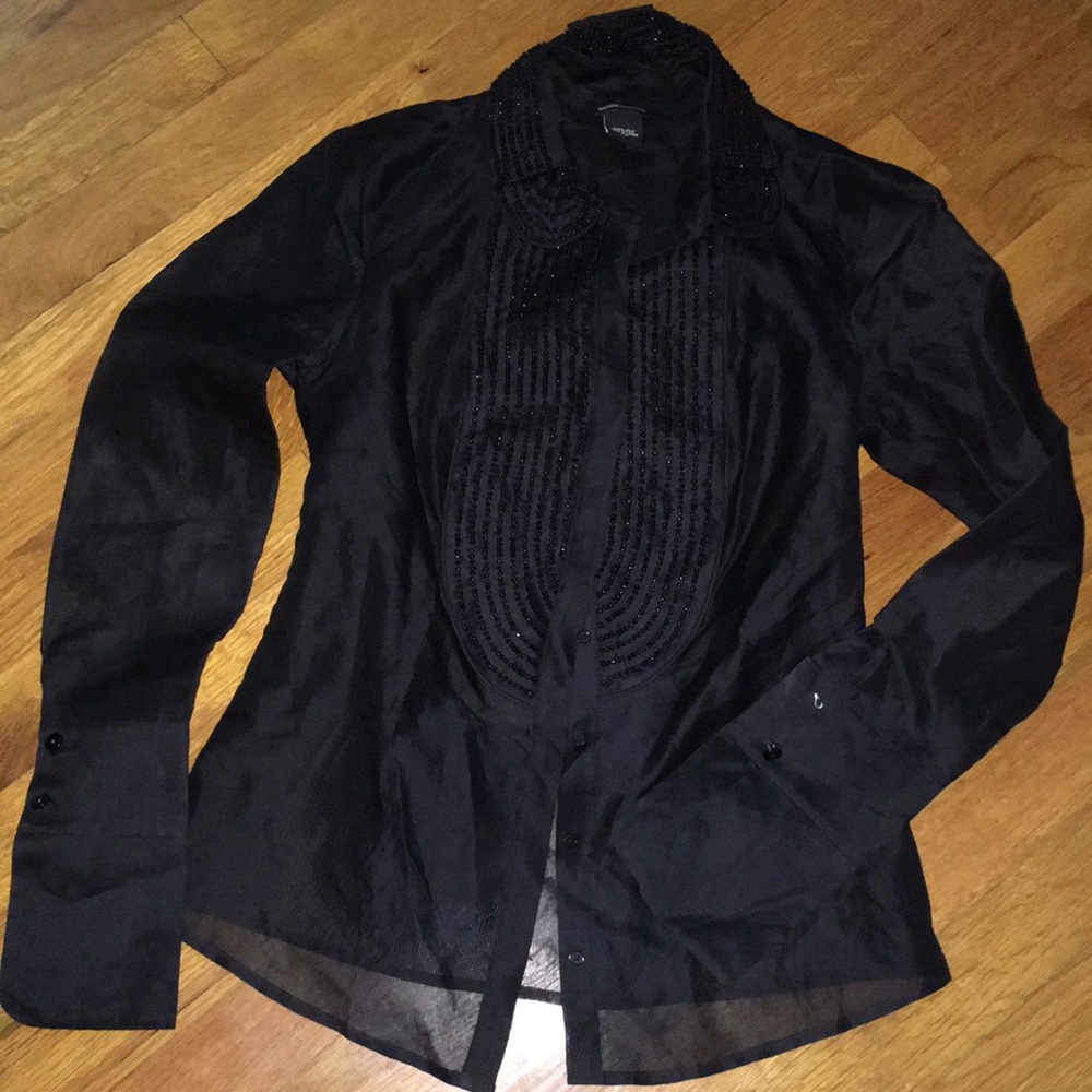 Victoria Secrets sheer button down blouse XS